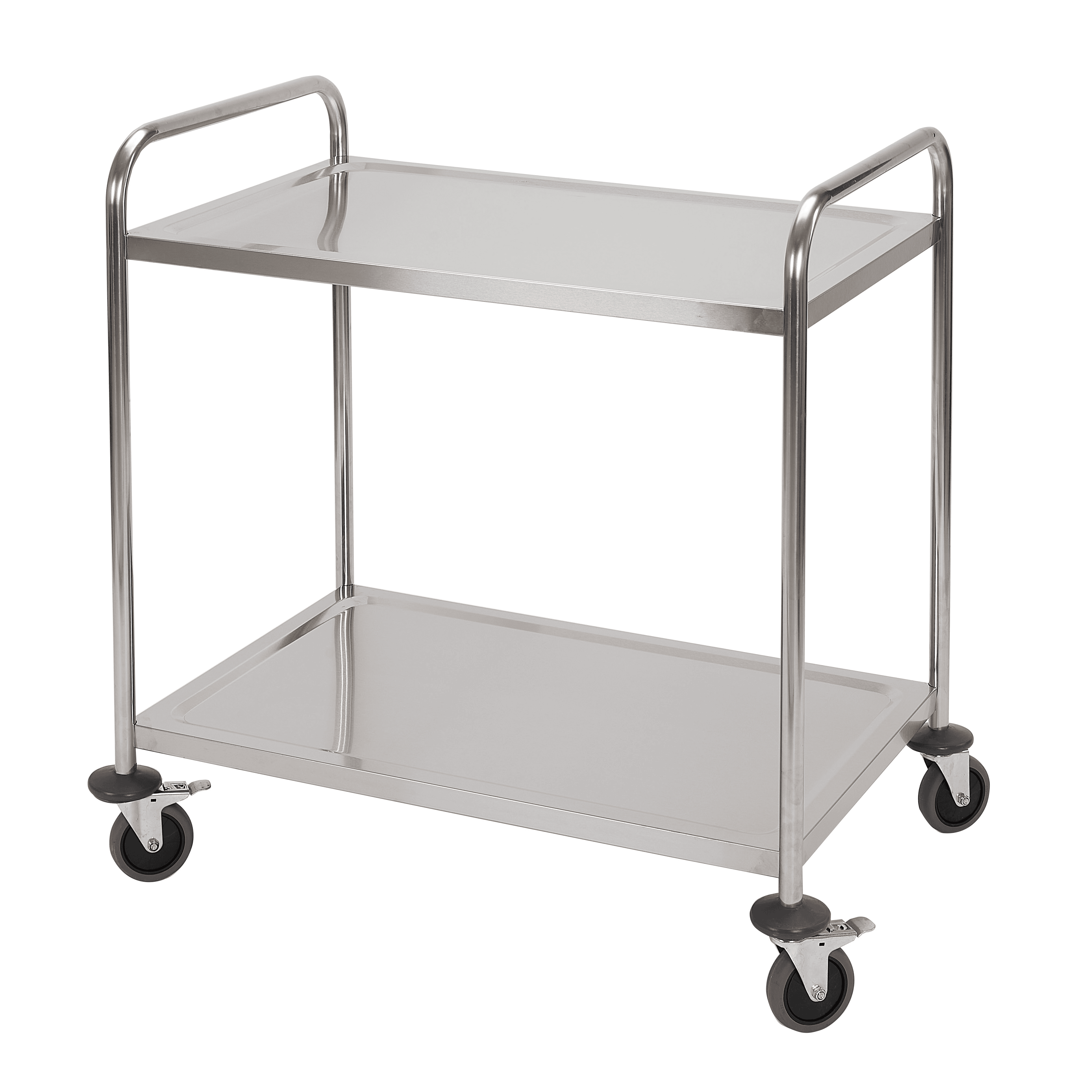 Carrello 2 piani acciaio inox aisi 201 cm.86x54x94