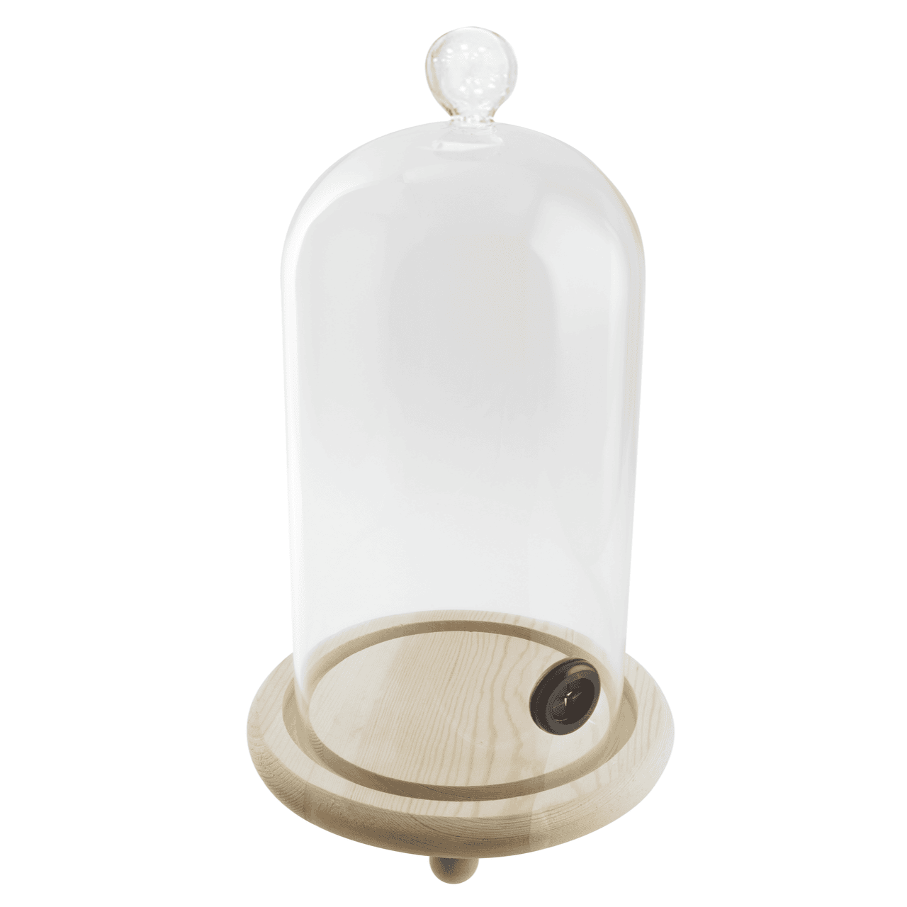 Cloche per affumicare base legno cm.12x16h