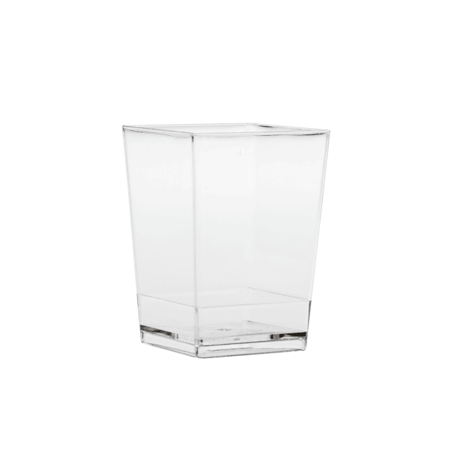 Confezione 100 bicchiere quadrato riutilizzabili cm.4×5,5