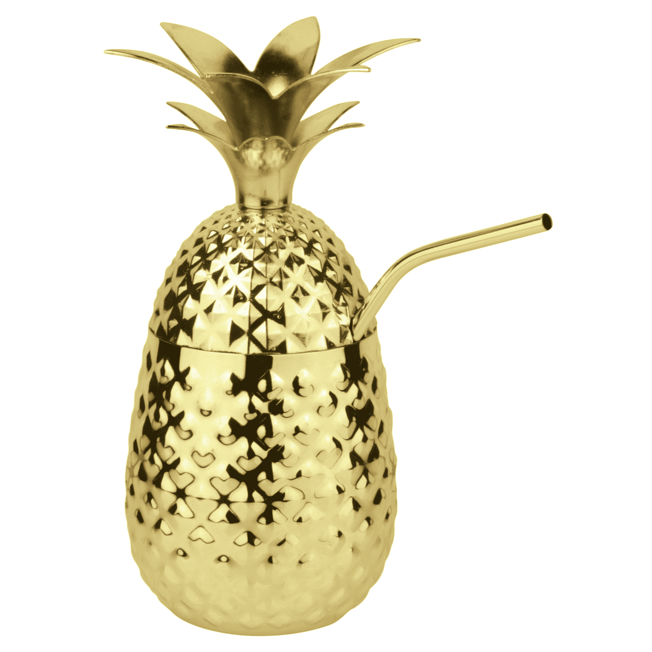 Coppa ananas oro con cannuccia cl.50