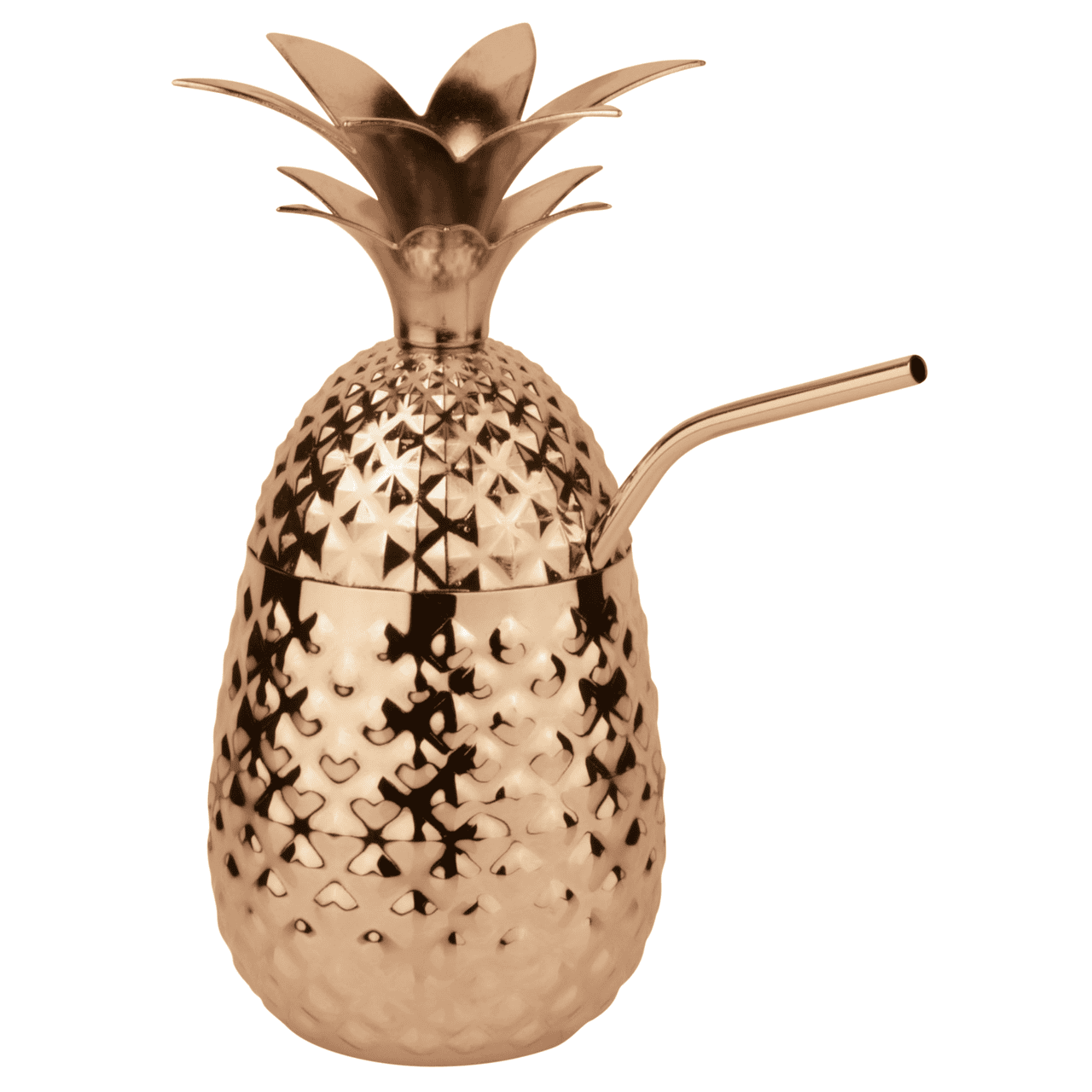 Coppa ananas rame con cannuccia cl.50