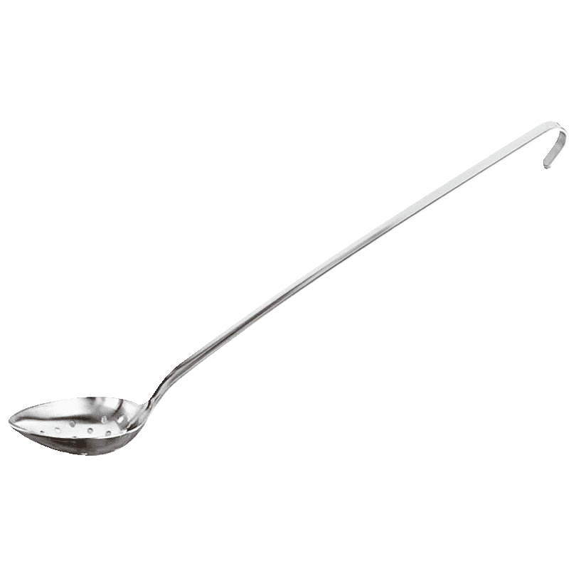 Cucchiaione a uovo forato unipezzo inox cm.38