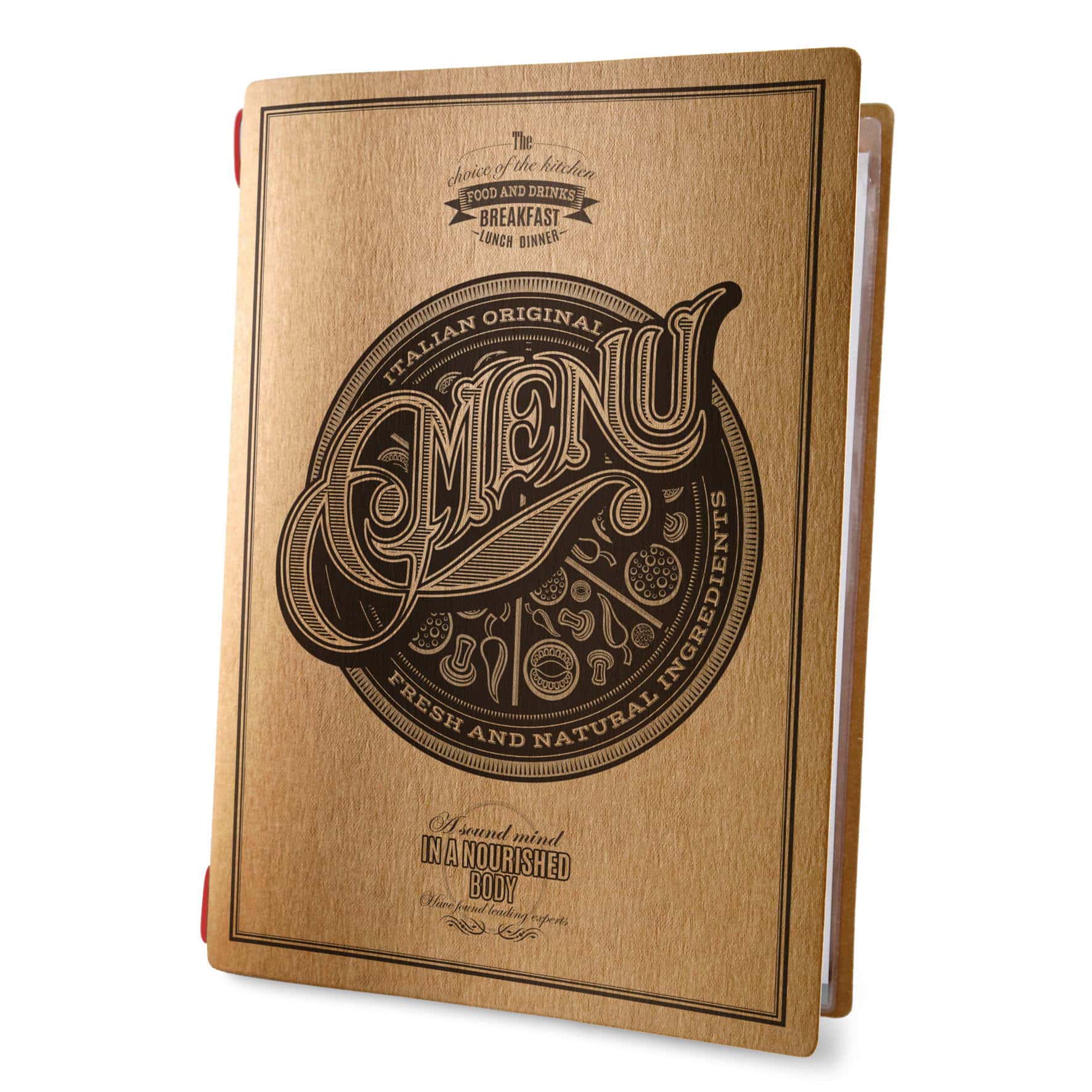 Porta menu custom naturale tattoo a4 solo elastico
