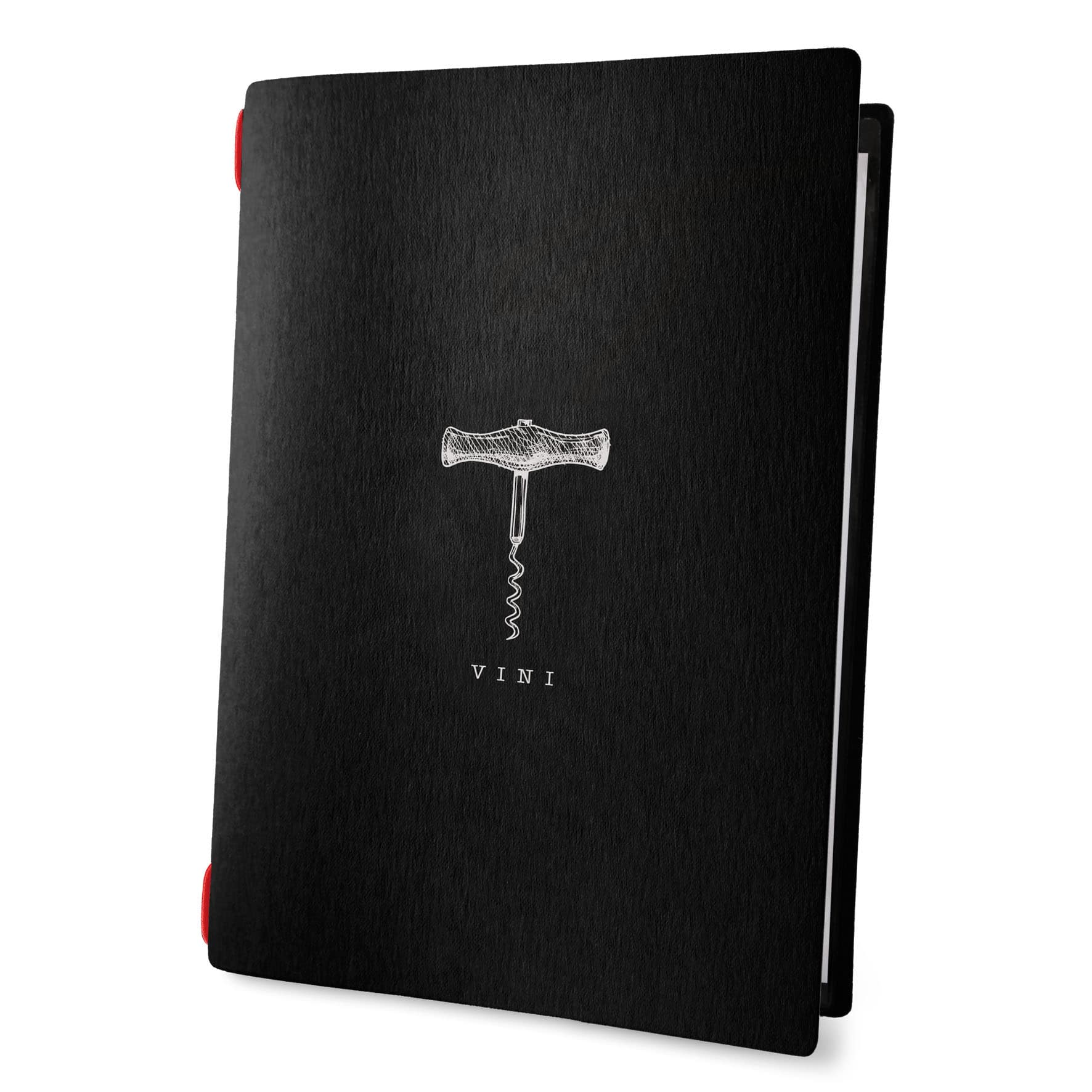 Porta menu custom nero bacco vini a4 solo elastico