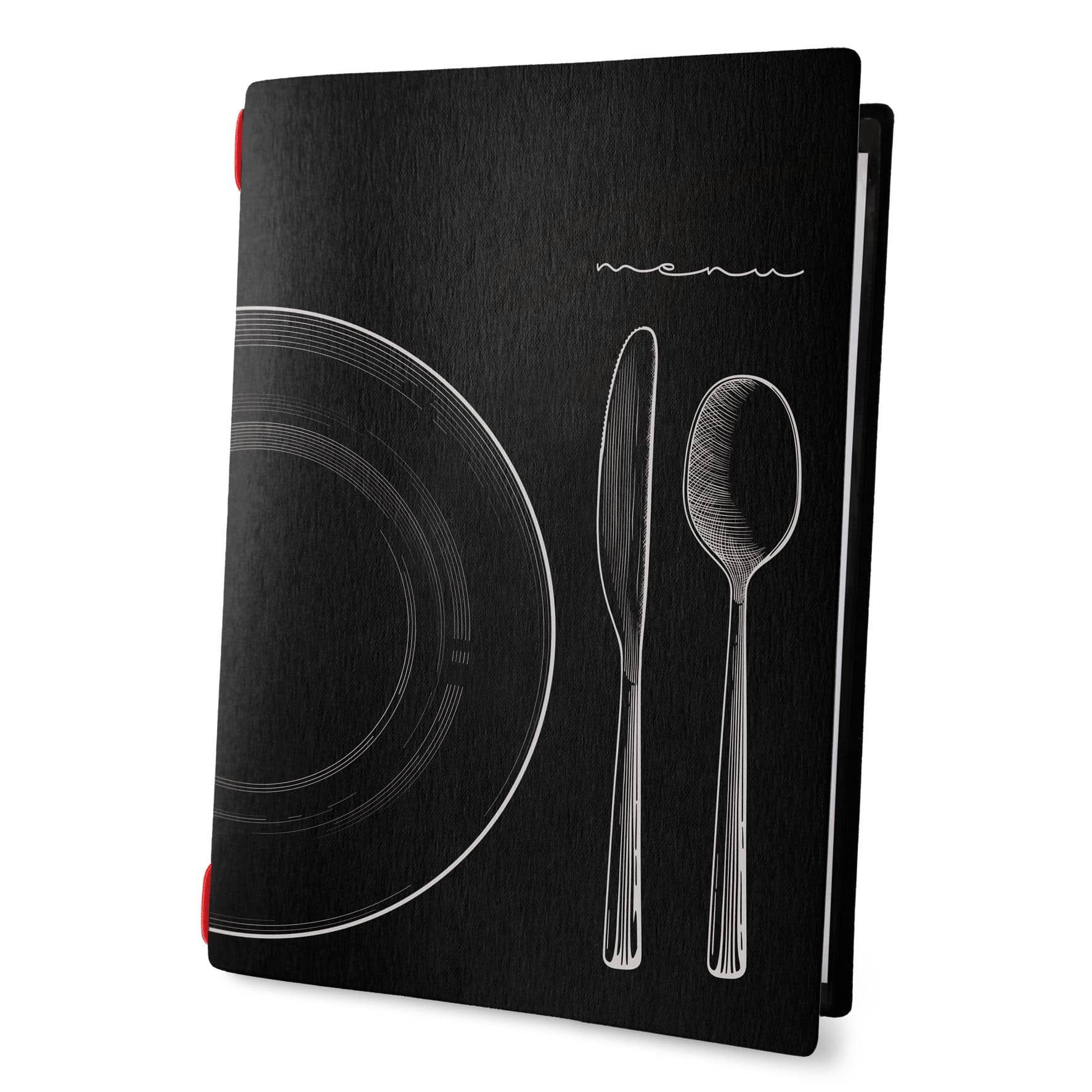 Porta menu custom nero set a4 solo elastico