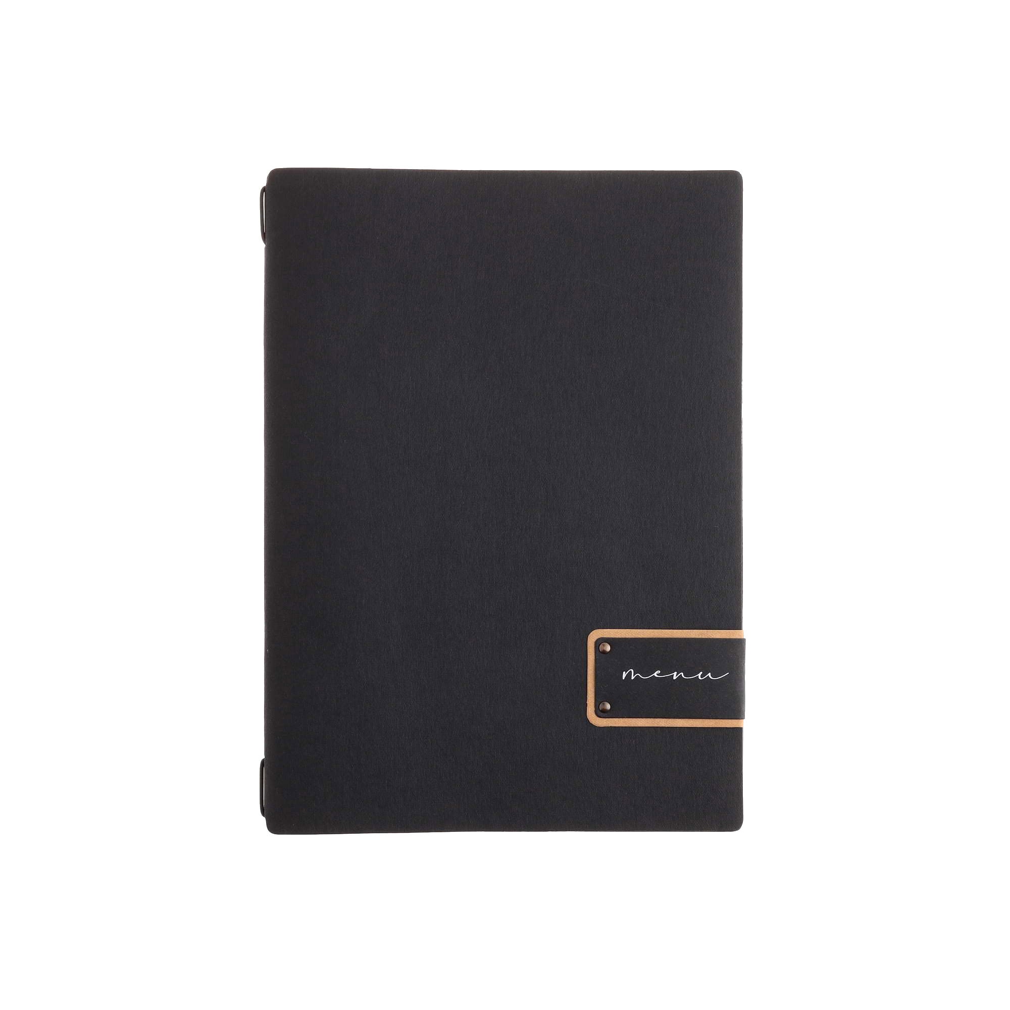 Porta menu ecomoda nero etichetta patch a4 solo elastico