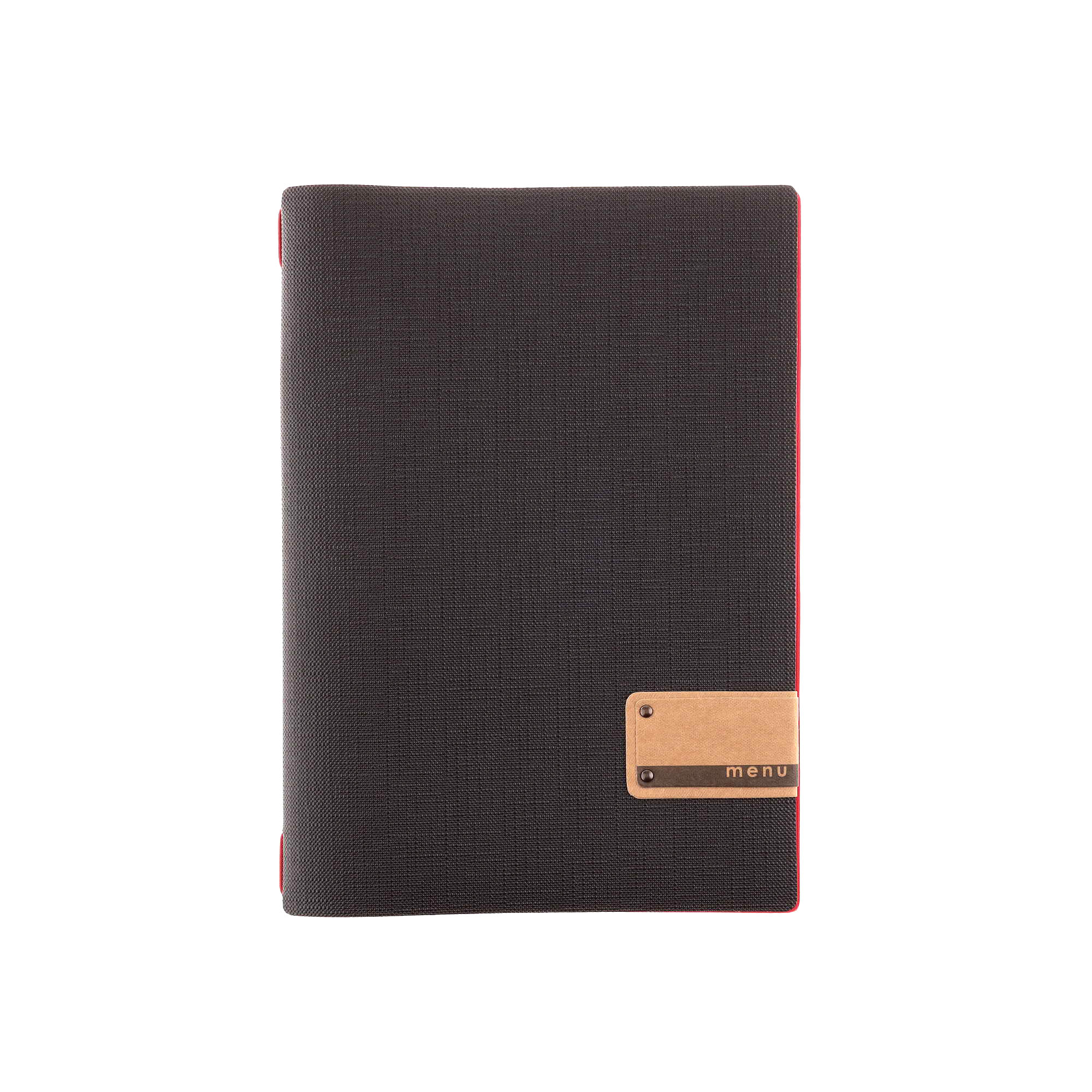 Porta menu juta bicolor etichetta patch a4 solo elastico