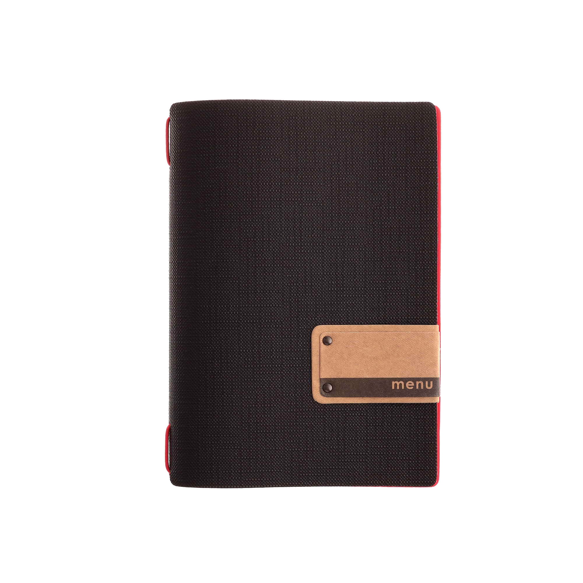 Porta menu juta bicolor etichetta patch a5 solo elastico