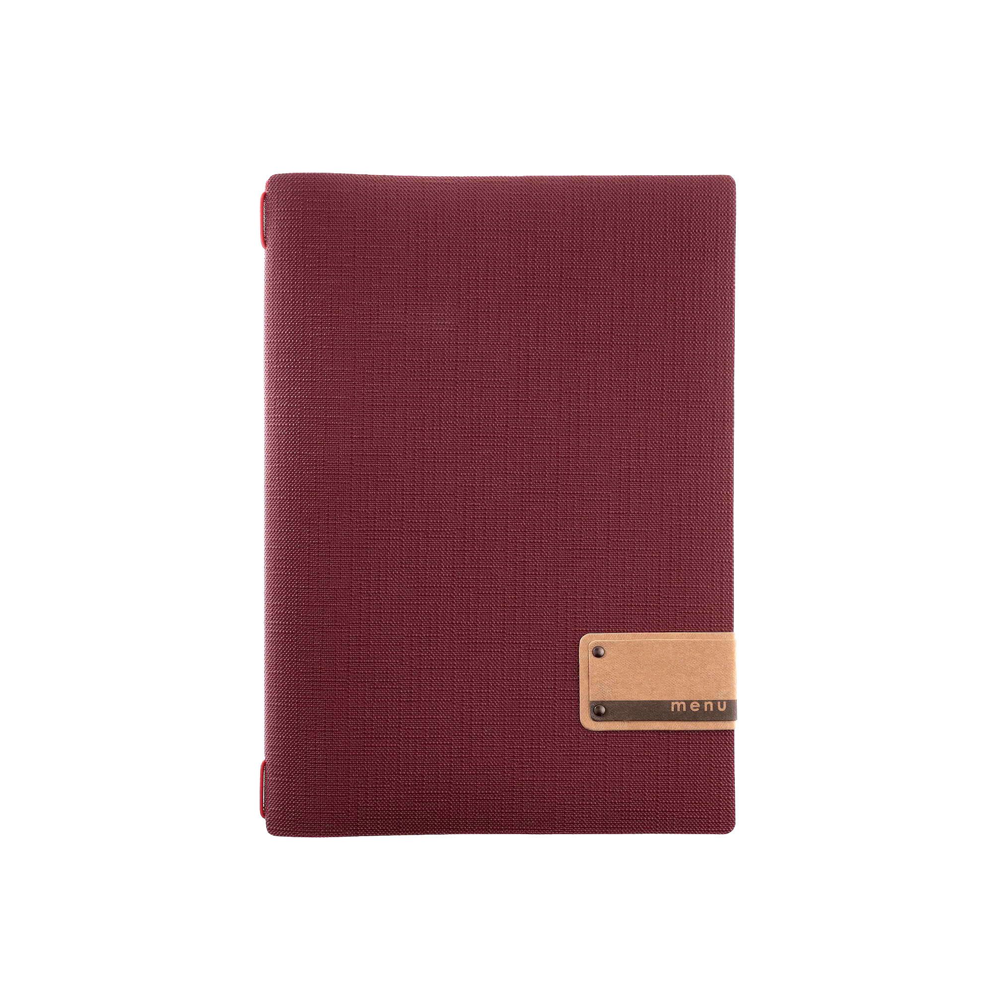 Porta menu juta bordeaux etichetta patch a4 solo elastico