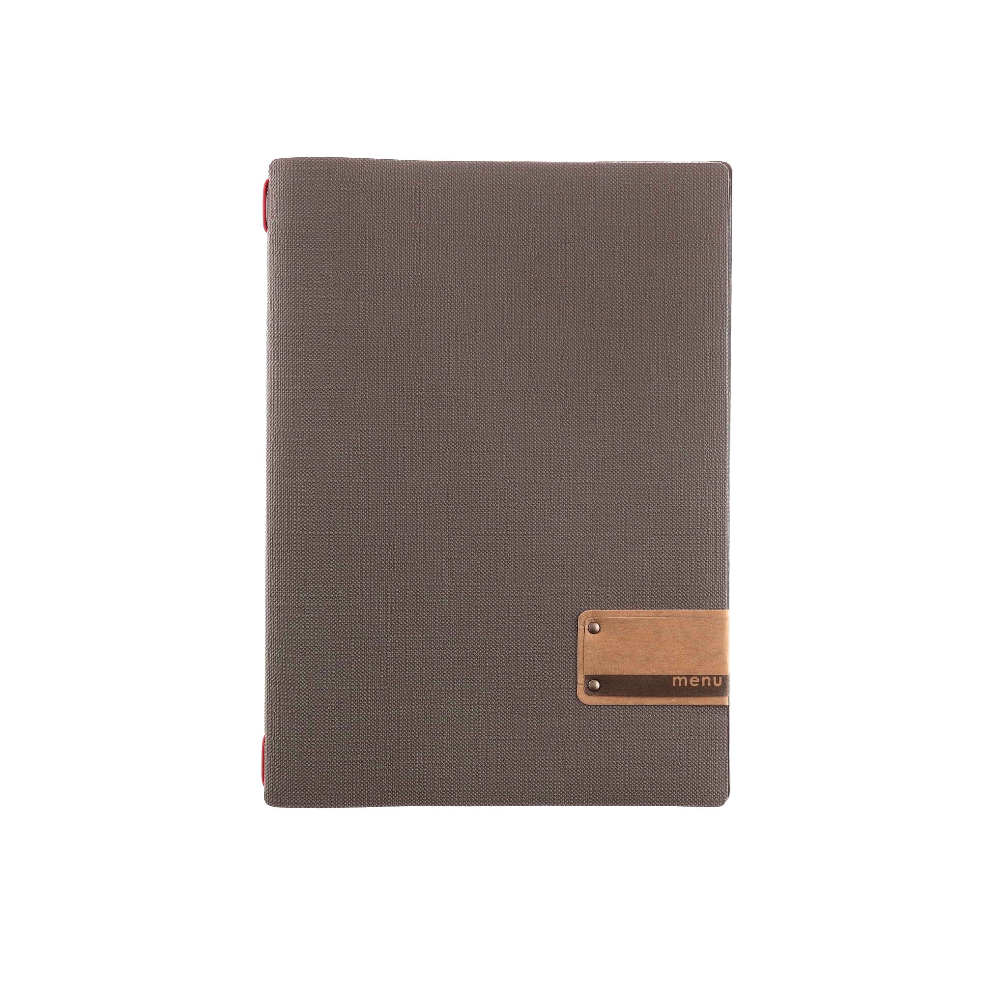 Porta menu juta grigio etichetta patch a4 solo elastico