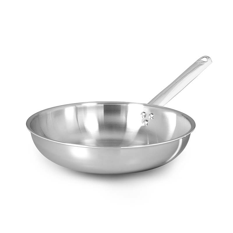 Padella svasata alta un manico alu-inox cm.32