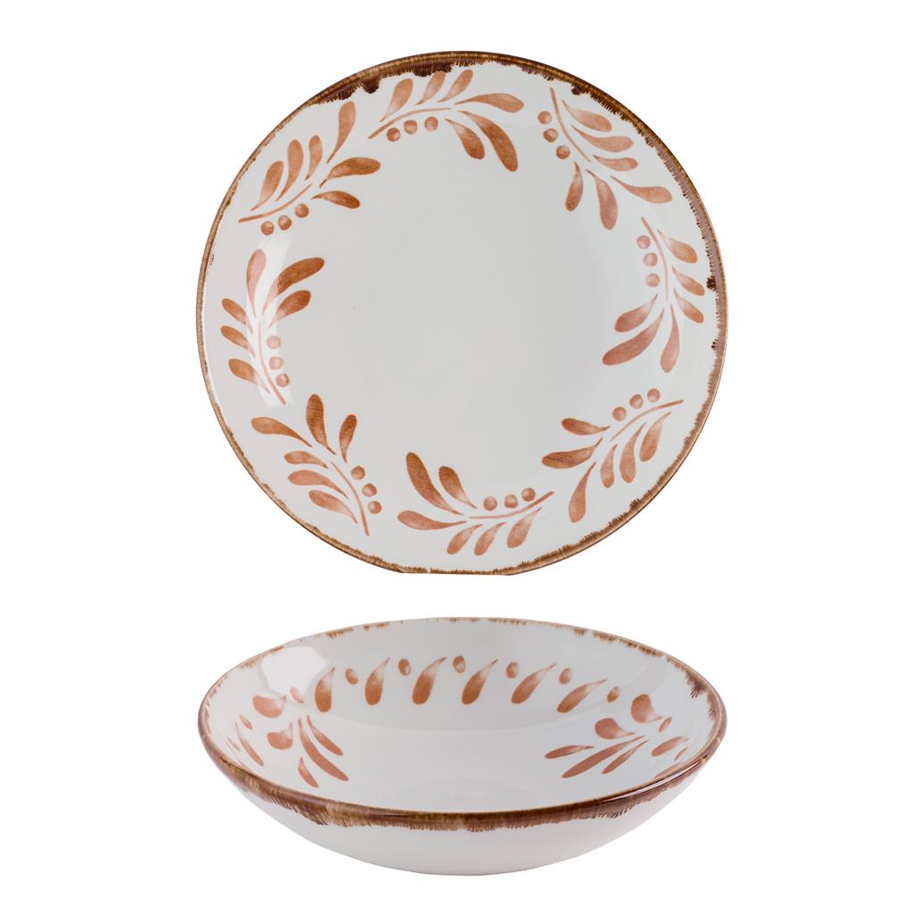 Piatto fondo bowl coupe harvest mediterranean terracotta cm.24,8