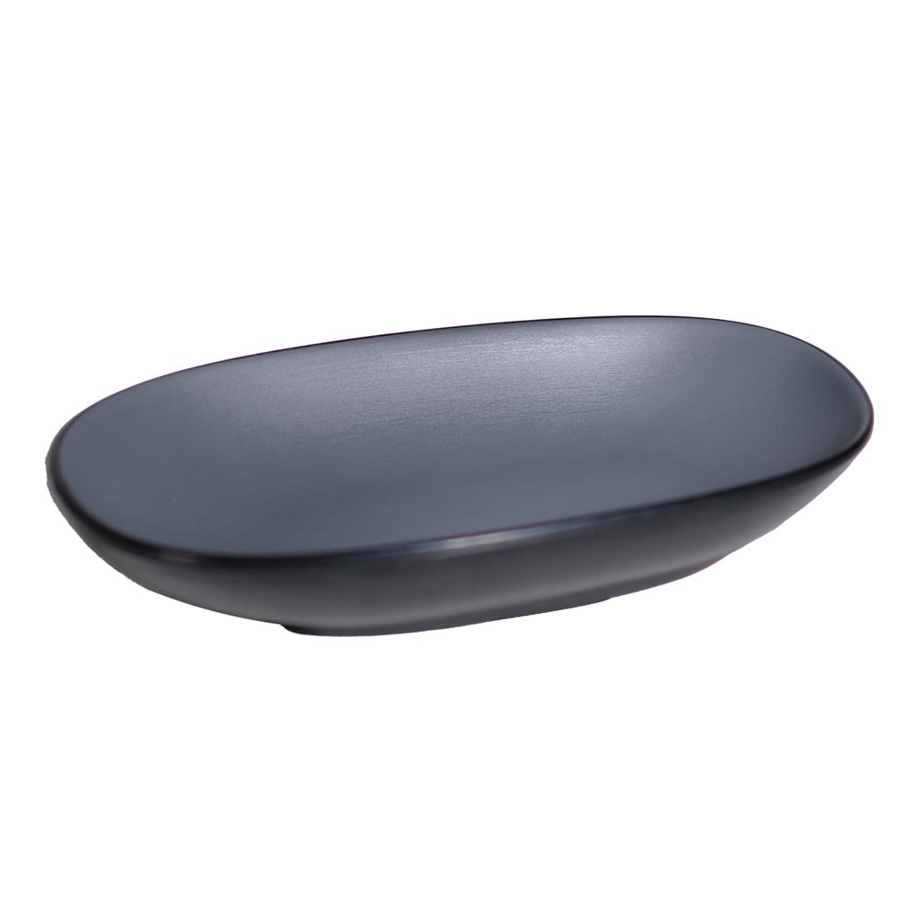 Piatto ovale melamina bicolor grey cm.20×13