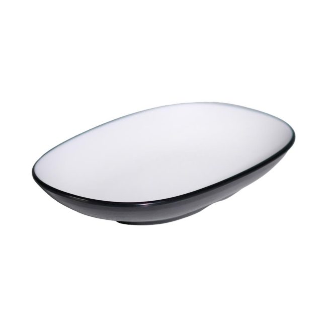 Piatto ovale melamina bicolor white cm.20×13