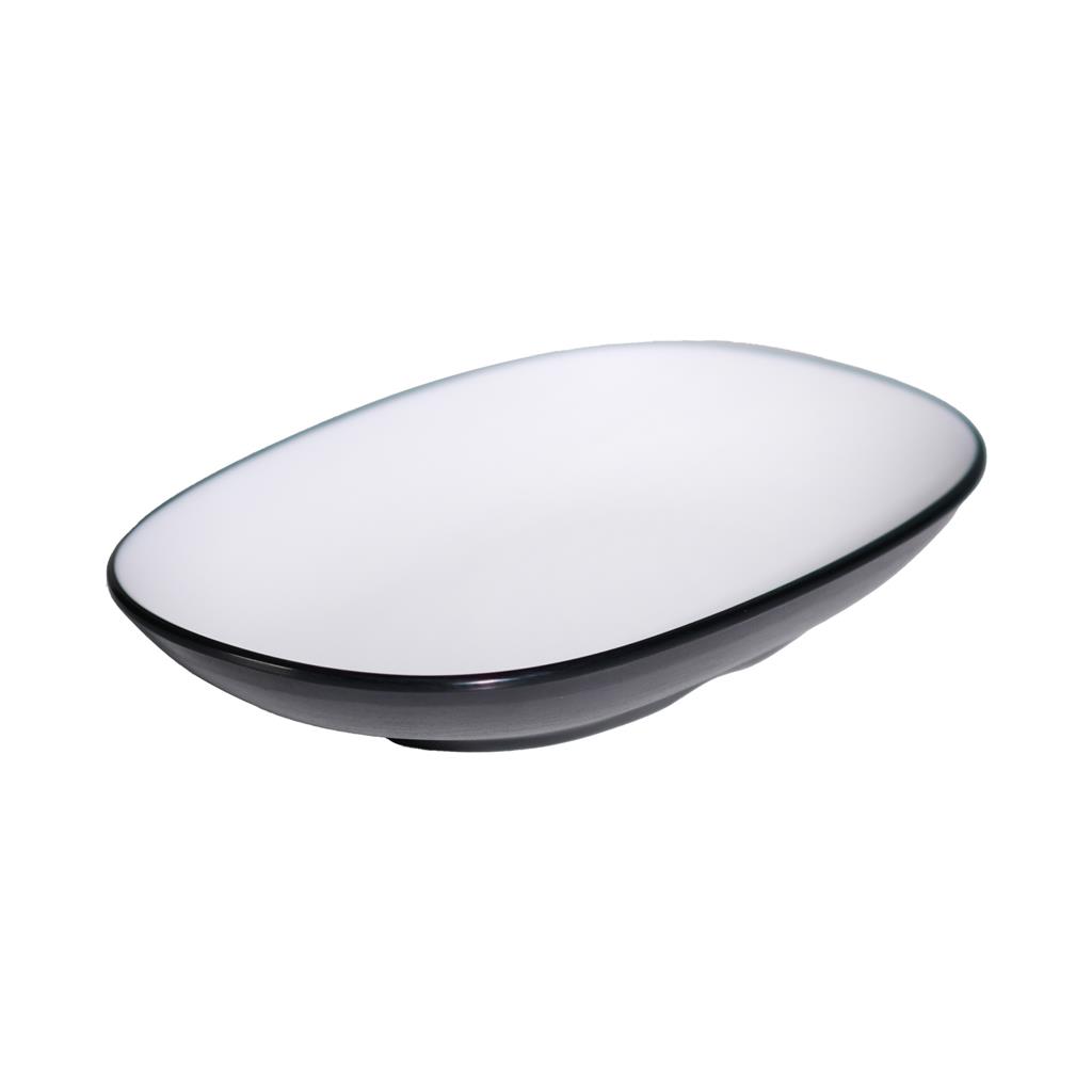 Piatto ovale melamina bicolor white cm.20×13