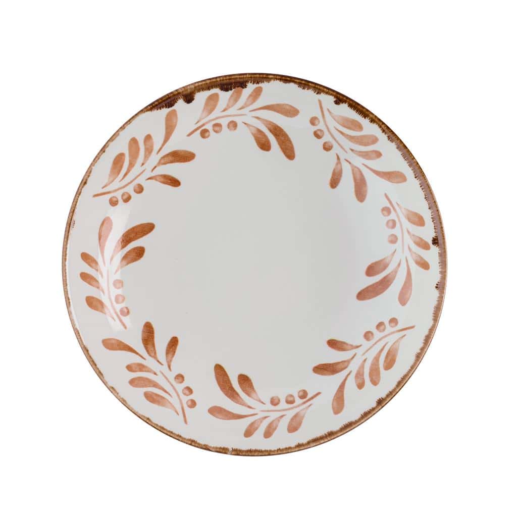 Piatto piano coupe harvest mediterranean terracotta cm.21,7