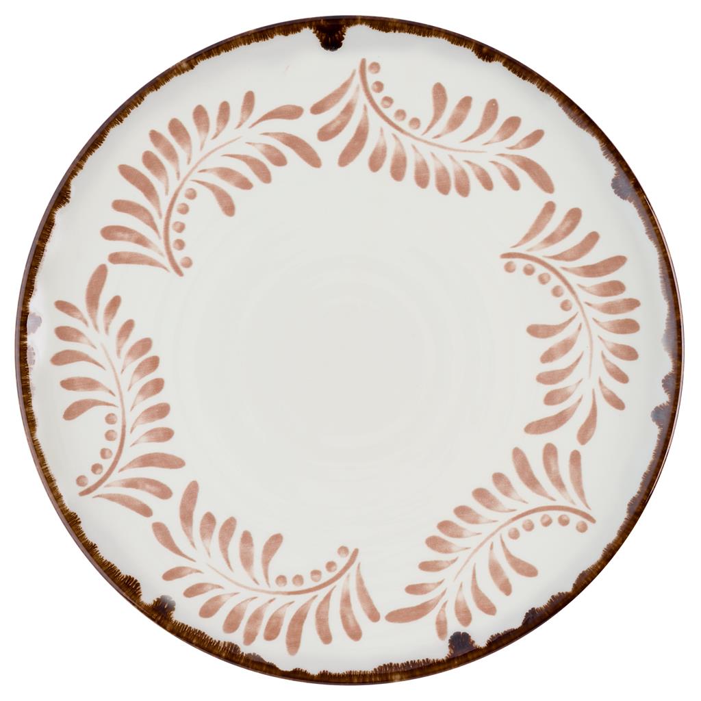 Piatto piano coupe harvest mediterranean terracotta cm.28,8