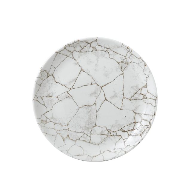 Piatto piano coupe kintsugi agate grey cm.21,7