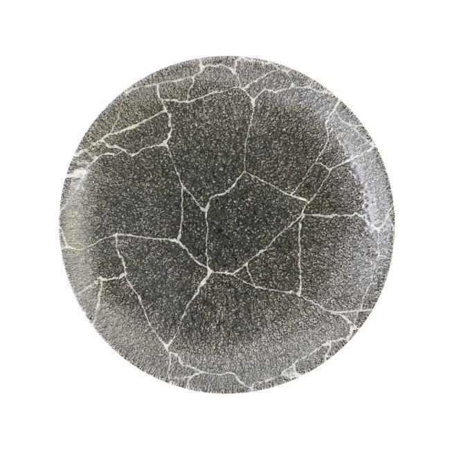 Piatto piano coupe kintsugi reverse quartz black cm.21,7