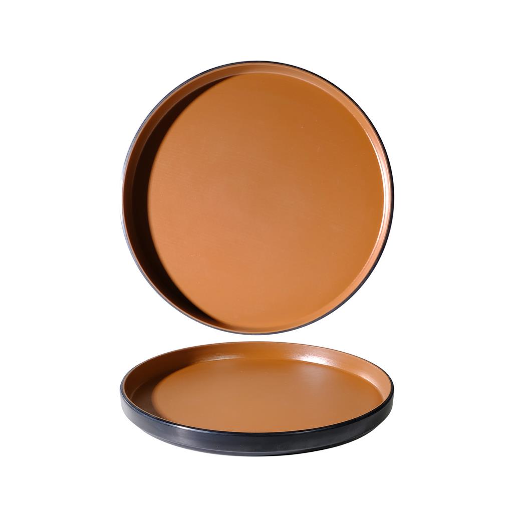 Piatto piano melamina bicolor brown cm.20