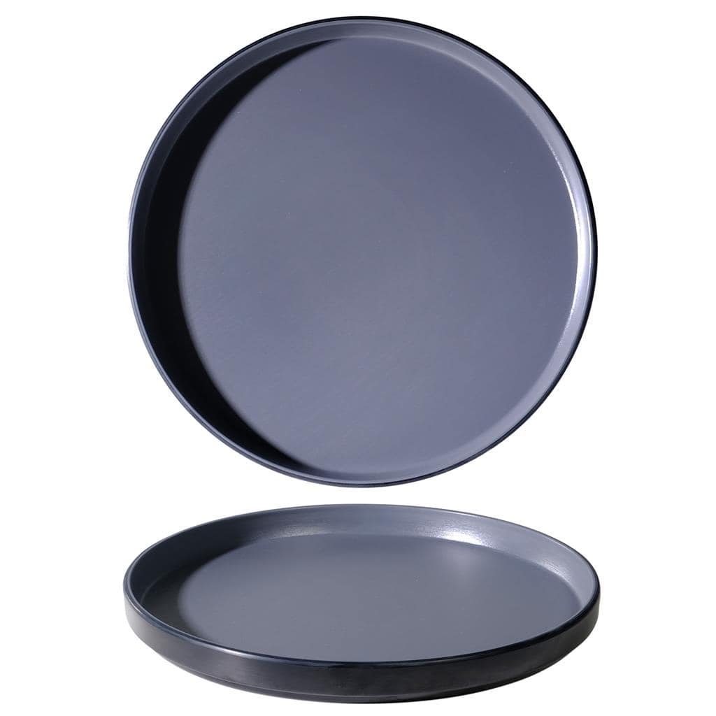 Piatto piano melamina bicolor grey cm.27