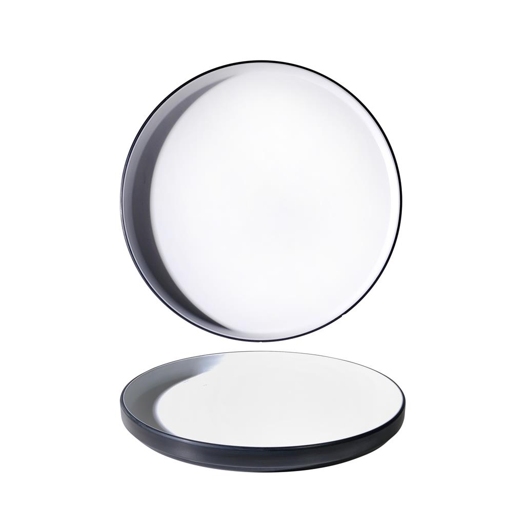 Piatto piano melamina bicolor white cm.20