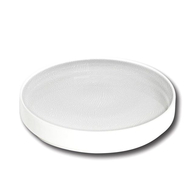 Piatto piano nordic segmenti bianco cm.28