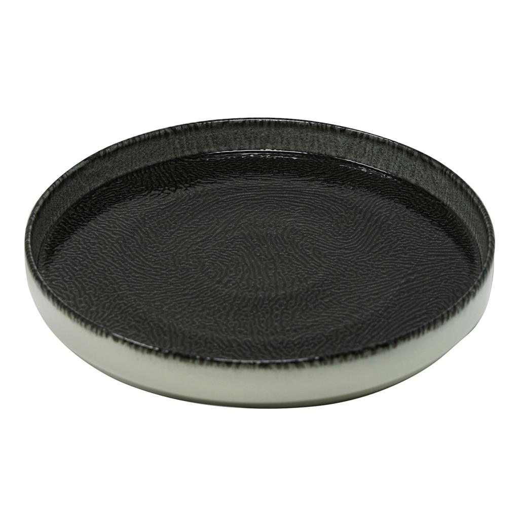 Piatto piano nordic segmenti nero cm.28