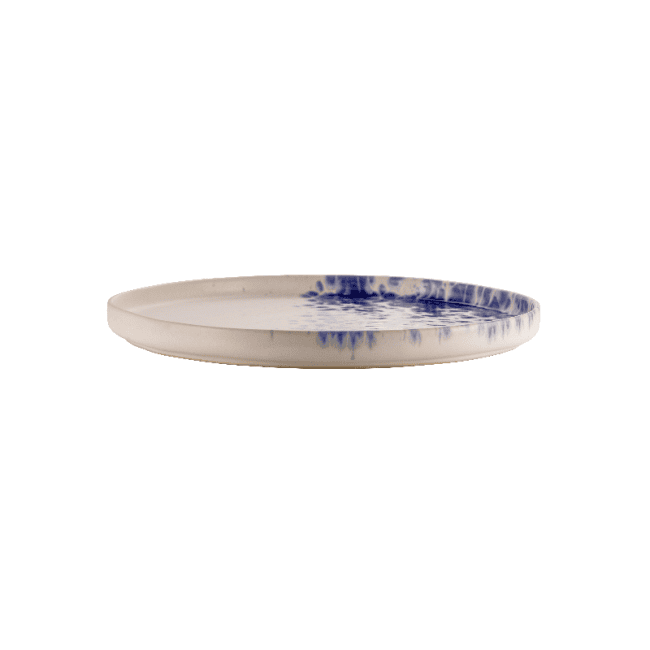 Piatto piano phobos bianco/blu cm.20,5