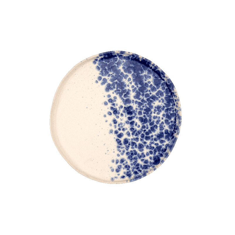 Piatto piano phobos bianco/blu cm.26,5