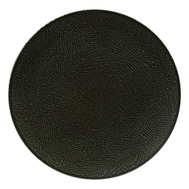 Piatto piano segmenti nero cm.28
