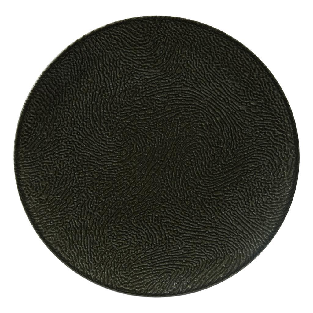 Piatto piano segmenti nero cm.28