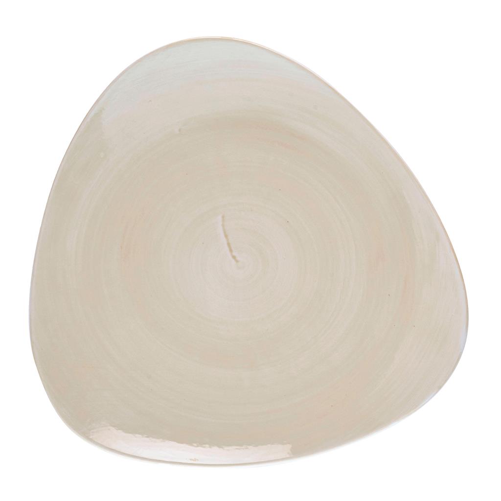 Piatto piano triangolare stonecast canvas natural cm.26,5