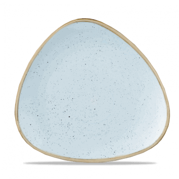 Piatto piano triangolare stonecast duck egg blue cm.26,5