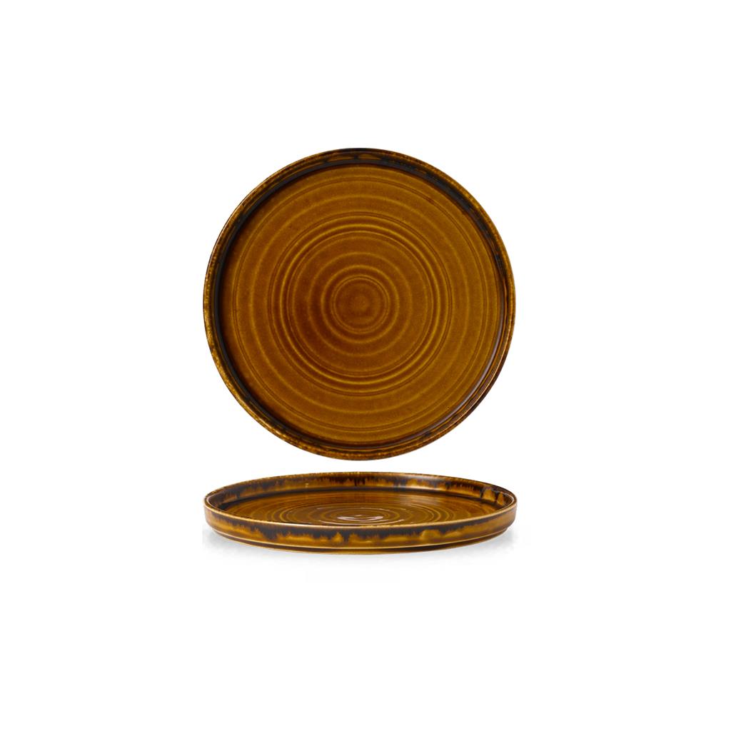 Piatto piano walled harvest brown cm.21