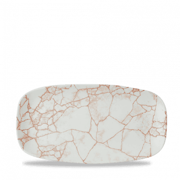 Piatto rettangolare oblong chef kintsugi coral cm.35,5×18,9