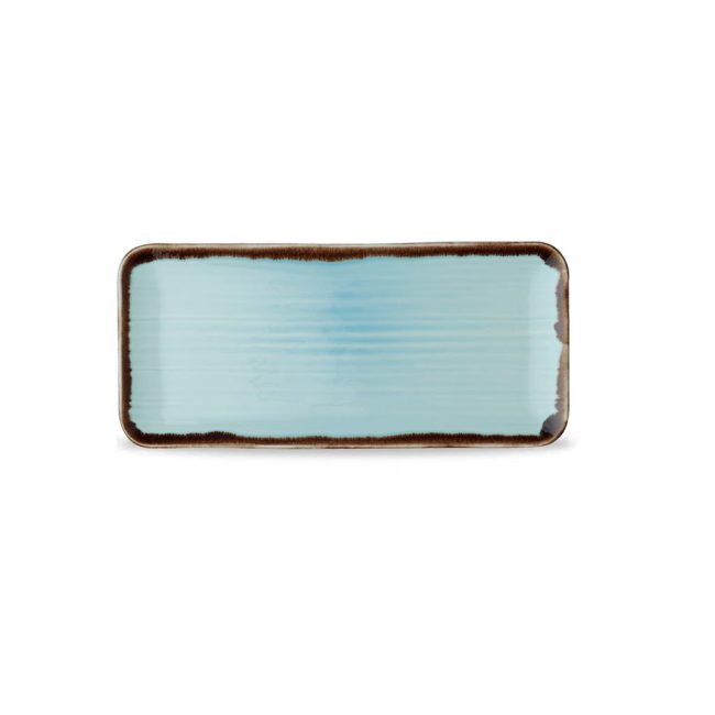 Piatto rettangolare organico harvest turquoise cm.27×16
