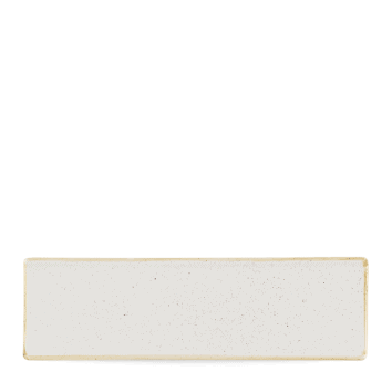 Piatto rettangolare tasting stonecast barley white cm.32,3×10,5