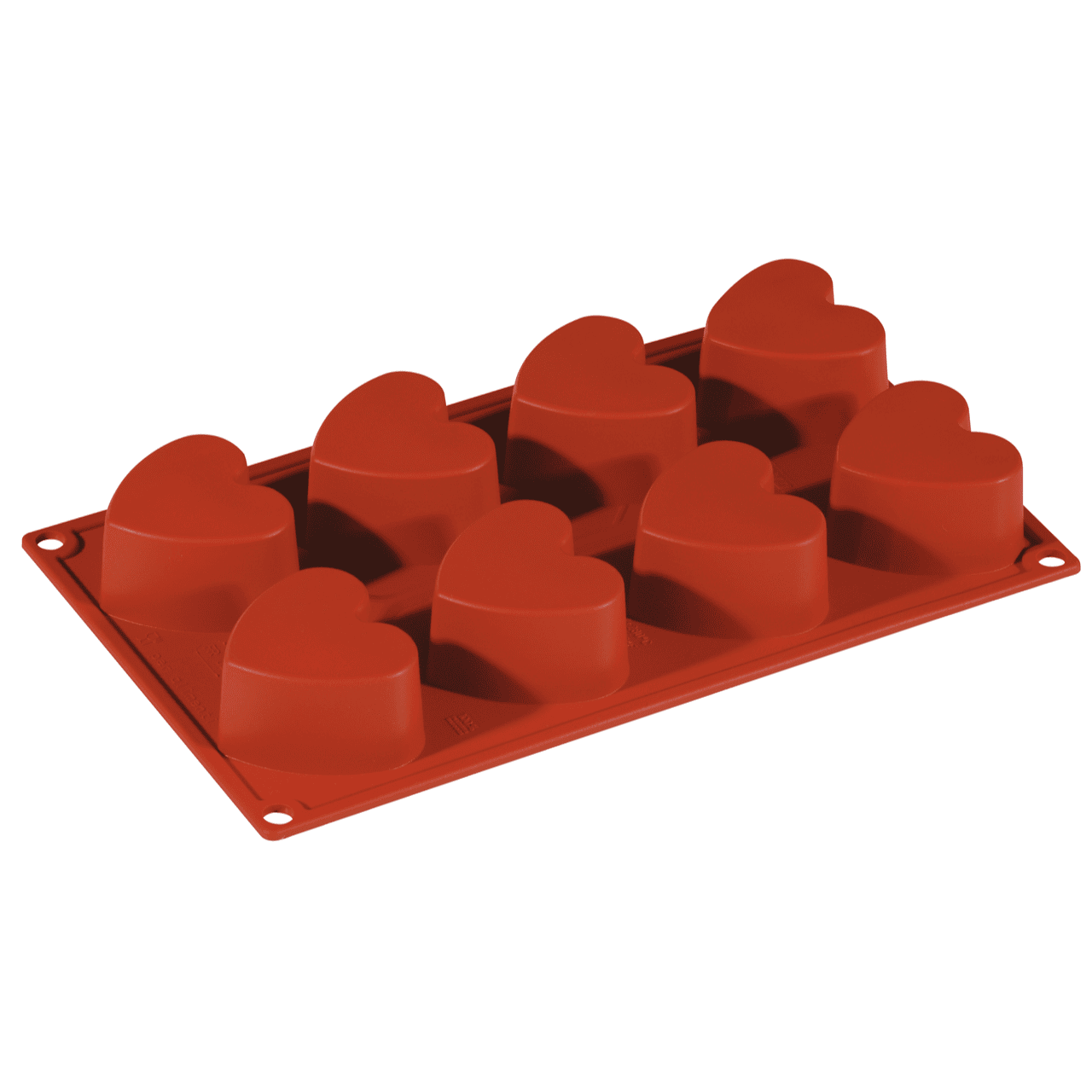 Stampo silicone 8 cuori mm.65x60x35h