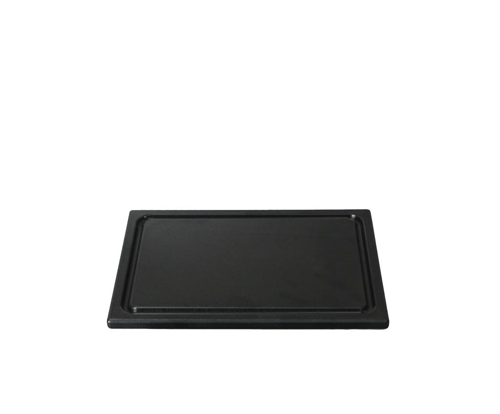 Tagliere bar nero con gola cm.25×15