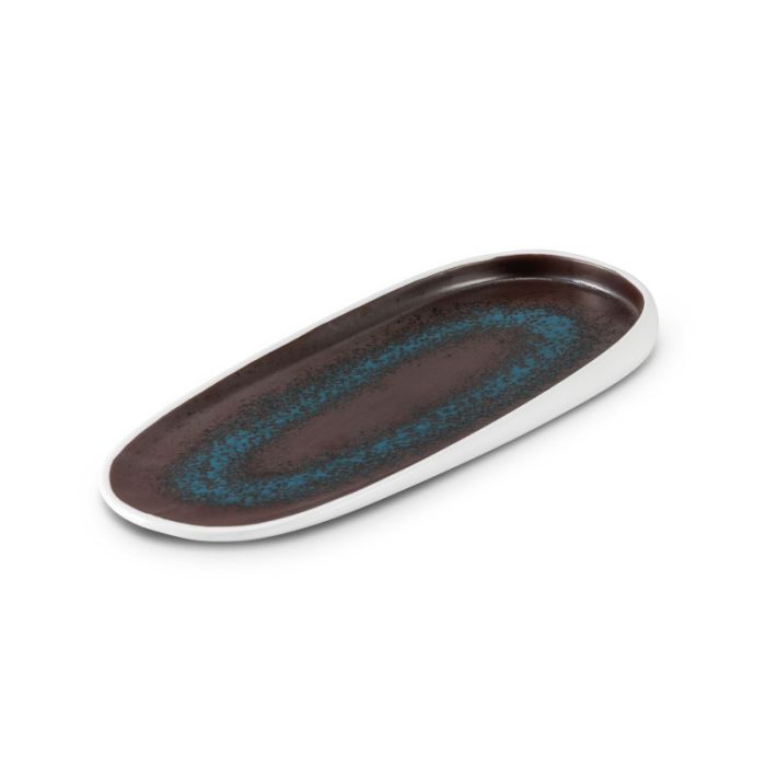 Vassoio ovale stretto estia blu cm.33×22