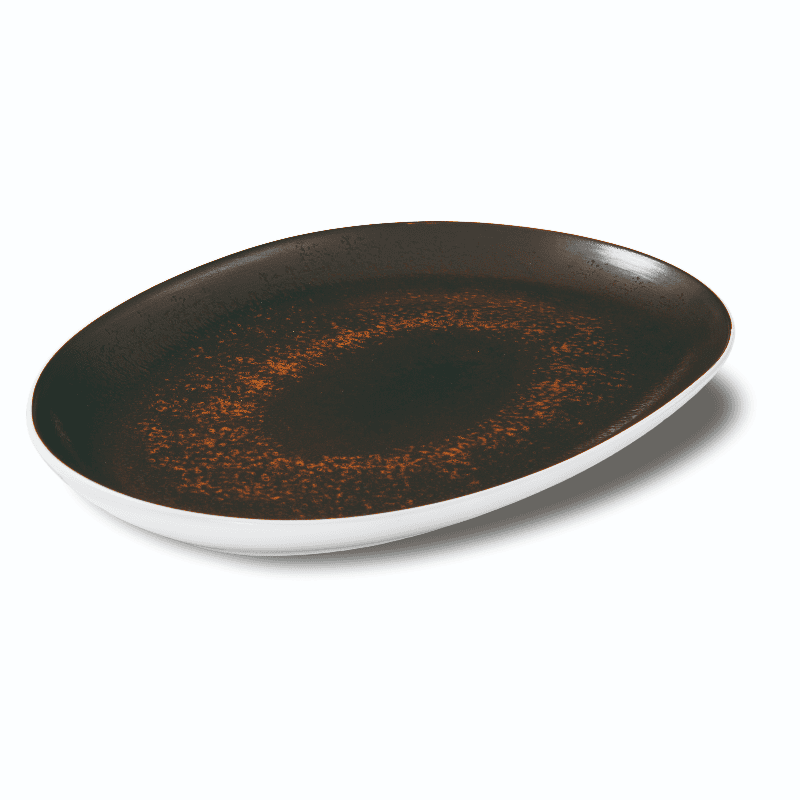 Vassoio ovale stretto estia ruggine cm.33×22