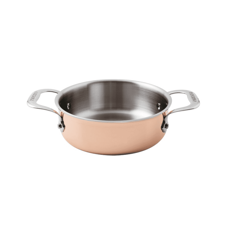 Casseruola bassa due maniglie series 15600 rame 3-ply cm.20