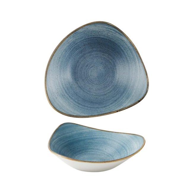 Coppa triangolare stonecast raw teal cm.23,5