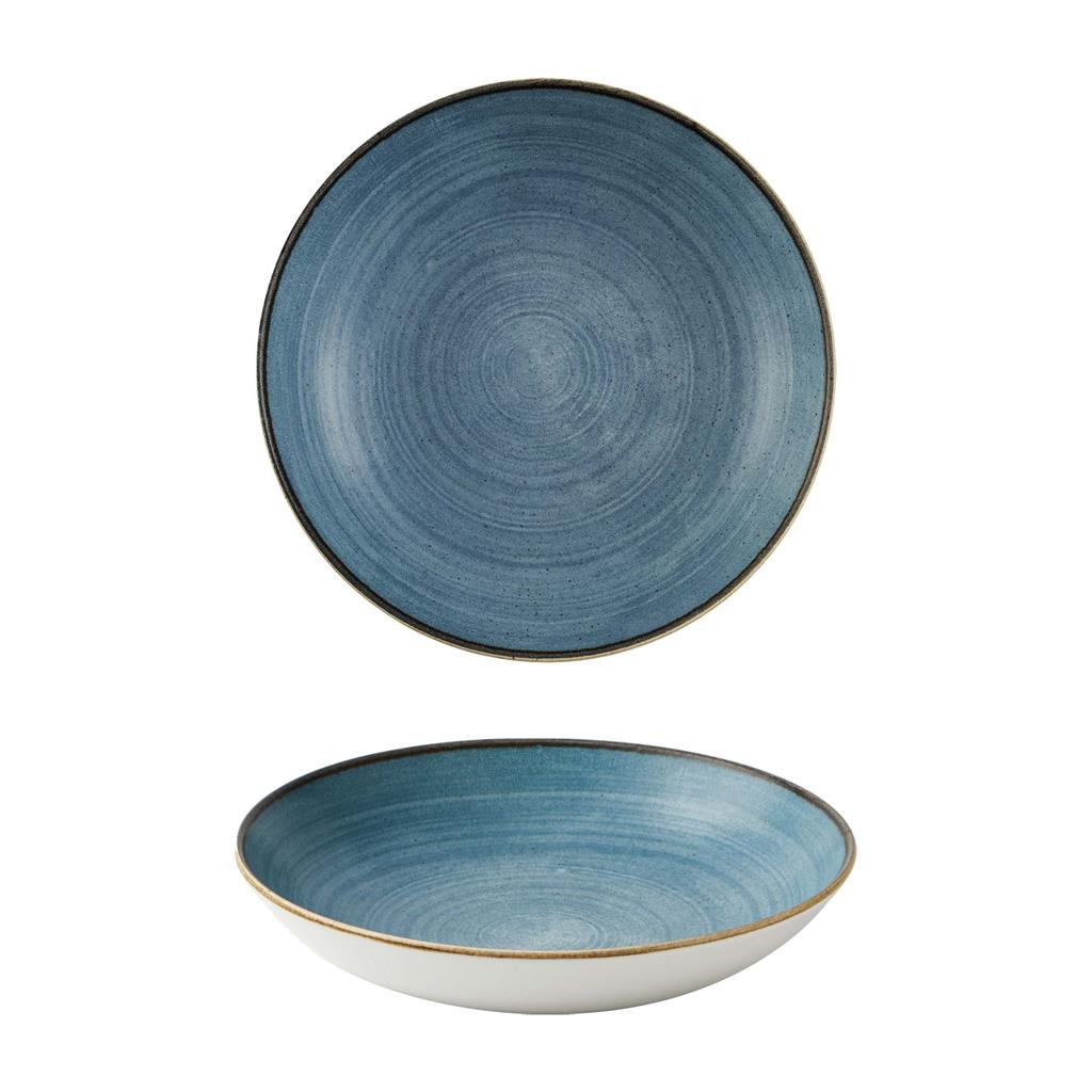 Piatto fondo bowl coupe stonecast raw teal cm.24,8