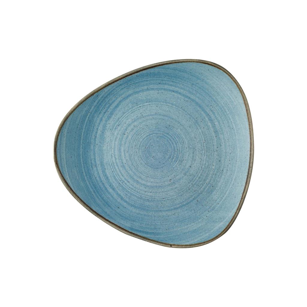 Piatto piano triangolare stonecast raw teal cm.26,5