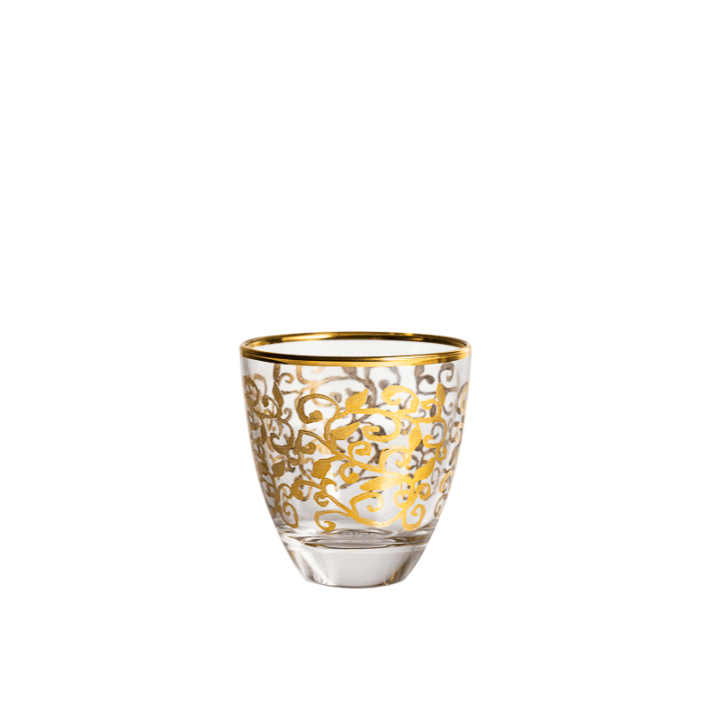 Bicchiere tumbler acqua golden leaves cl.36