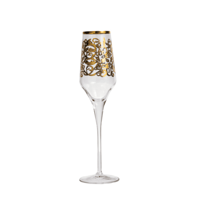 Calice flute spumante golden leaves cl.24
