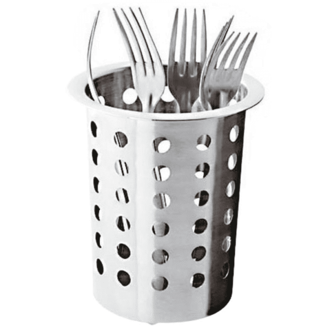Cestello per posate cilidrico inox cm.10x14h