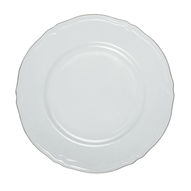 Piatto piano/sottopiatto anthiros bianco filo oro cm.32